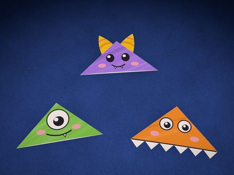Marcapáginas de esquina: monstruitos
