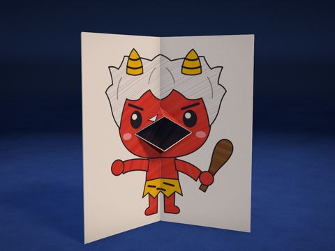 Tarjeta “boca parlante”: diablito oni