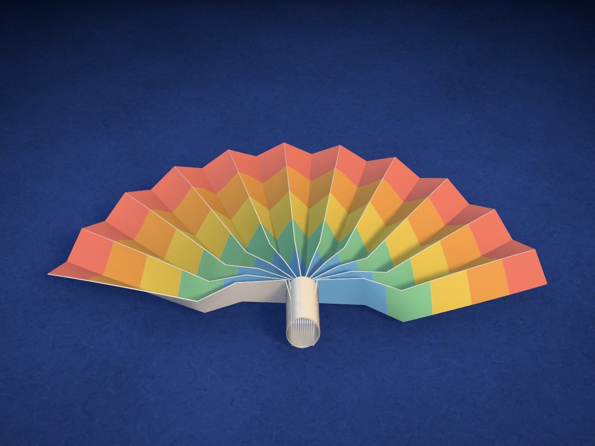 Rainbow Accordion Fan