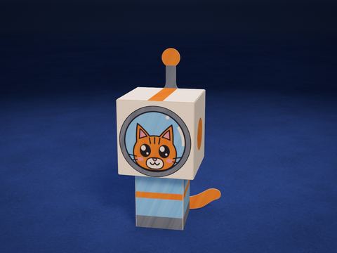 Cabeza cubo: Gatito astronauta