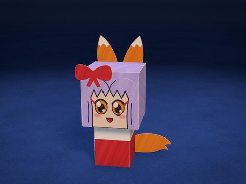 Cabeza cubo: Zorrita miko