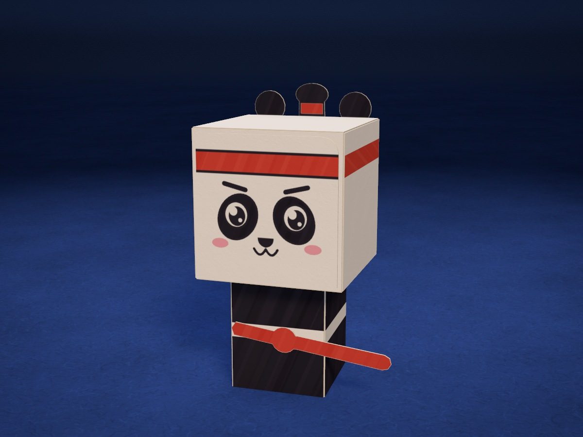 Cabeza cubo: Panda samurái