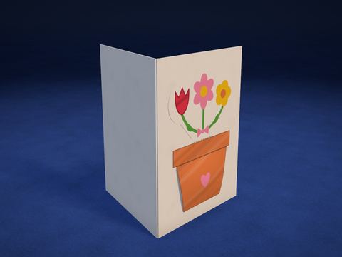 Tarjeta con maceta de flores