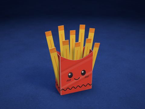 Papas fritas en cajita