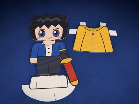 Muñeca de papel: espadachín