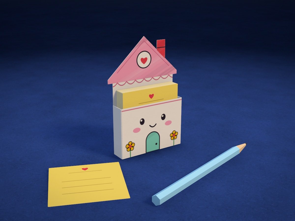 Casita para notas adhesivas